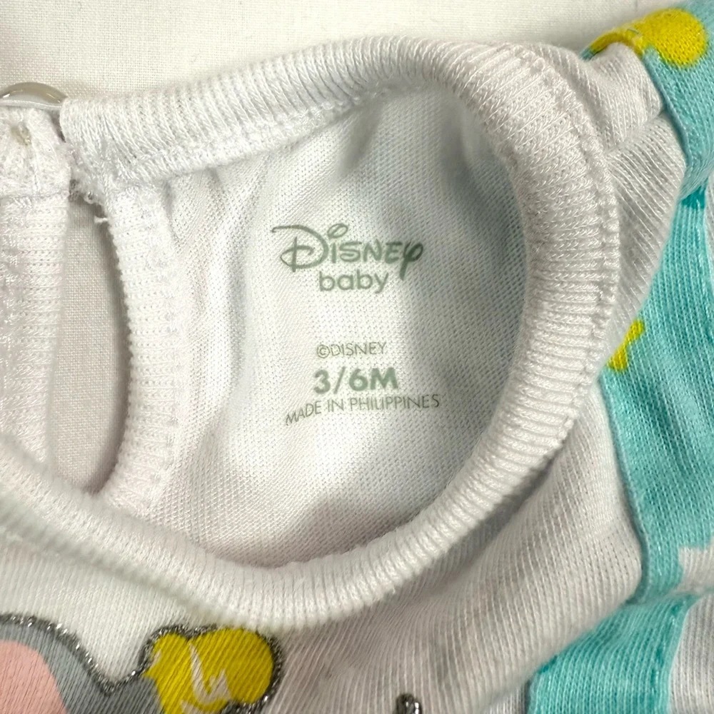 DISNEY BABY Girls Dumbo Dress Romper 3-6M Pastel‎ Hearts Cute Whimsical Kidcore